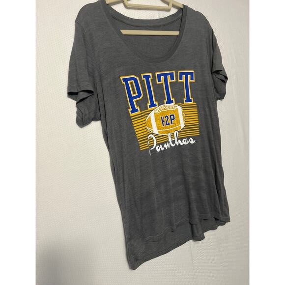 Pitt Panthers H2P Gray Short Sleeve Round Neck Lightweight Tee Size XXL Slim - Picture 4 of 11